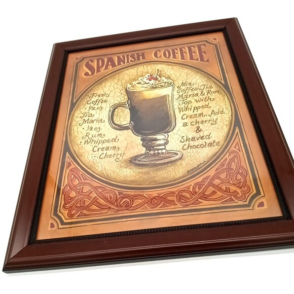 Spanish Coffee Recipe 13X16 Framed Print Coffee Bar Decor - Picture 4 of 6